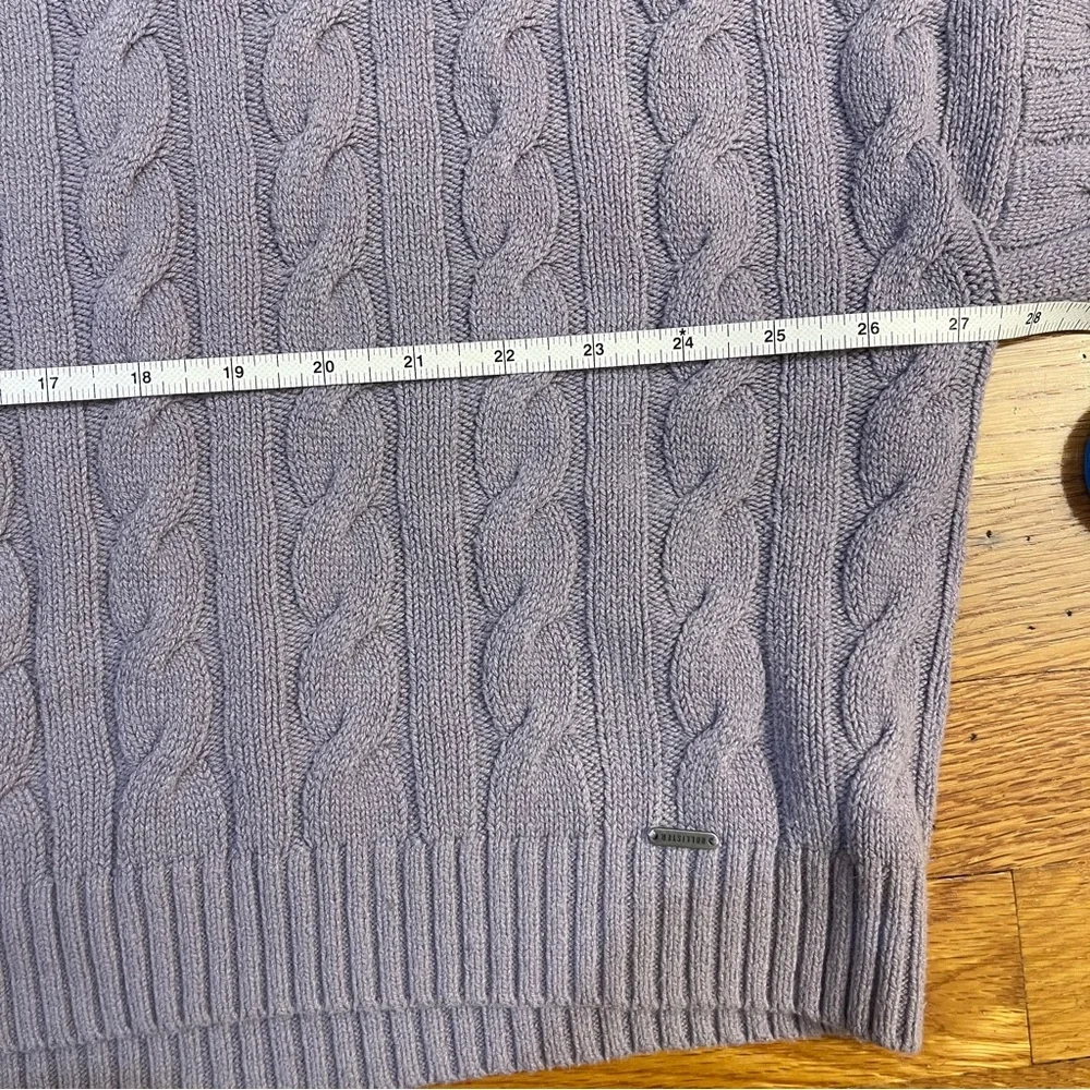 Hollister Oversized  Cropped Cable-Knit Crewneck Sweater Lavender - Size Medium - Picture 4 of 4
